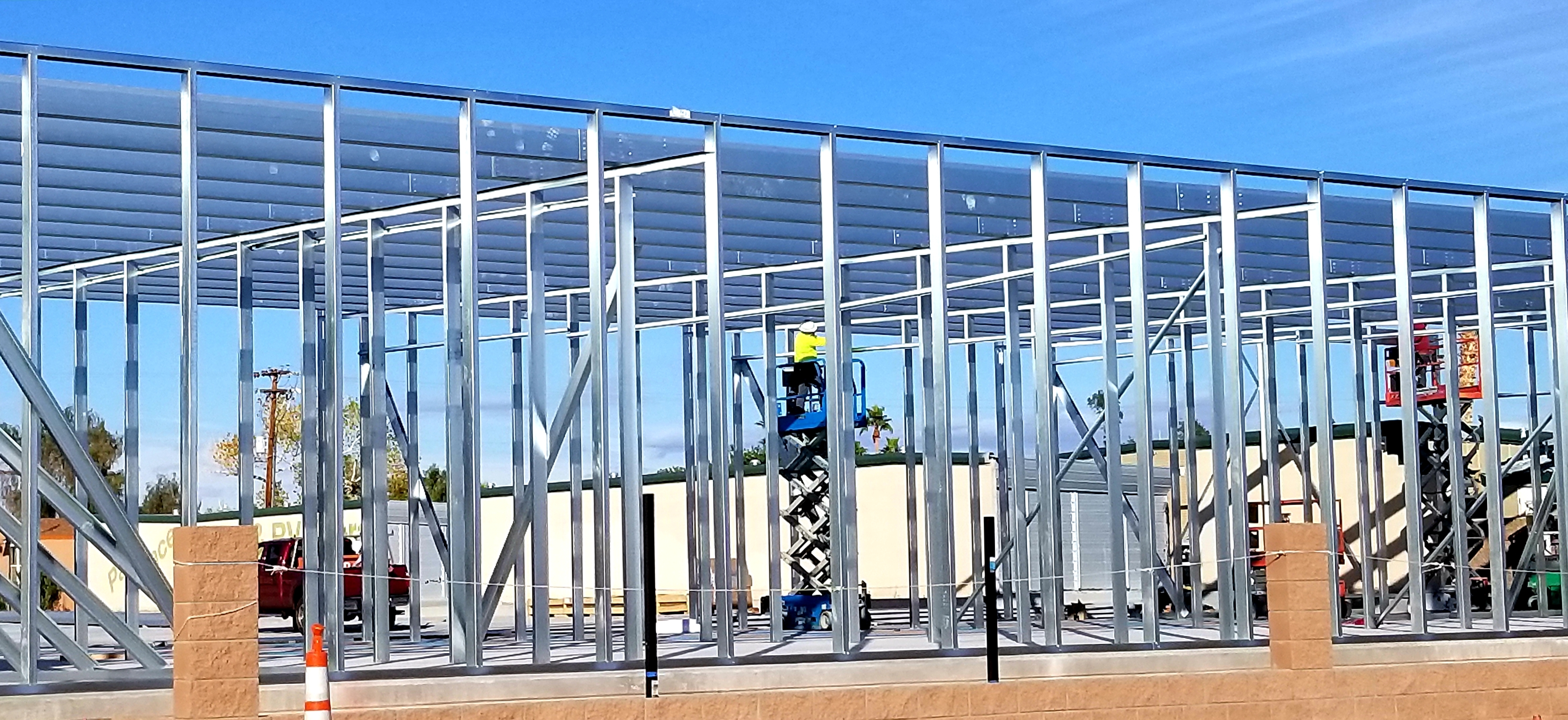 URBAN GEOMETRY! The squares and rectangle shapes of steel in an Industrial steel frame building!